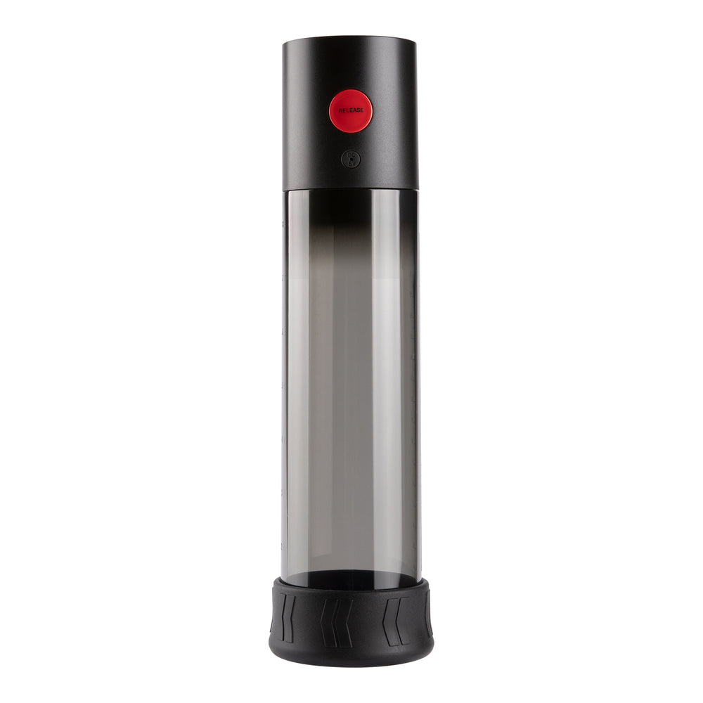 OTOUCH MACHO WORK 1 electric penis pump side view showing red release button and USB charging port
