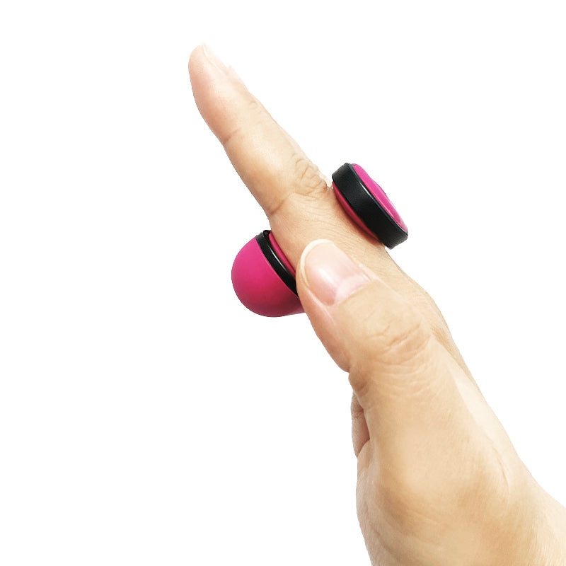 OTOUCH YU fingertip vibrator worn on finger – U-shaped silicone design for secure fit and remote control use