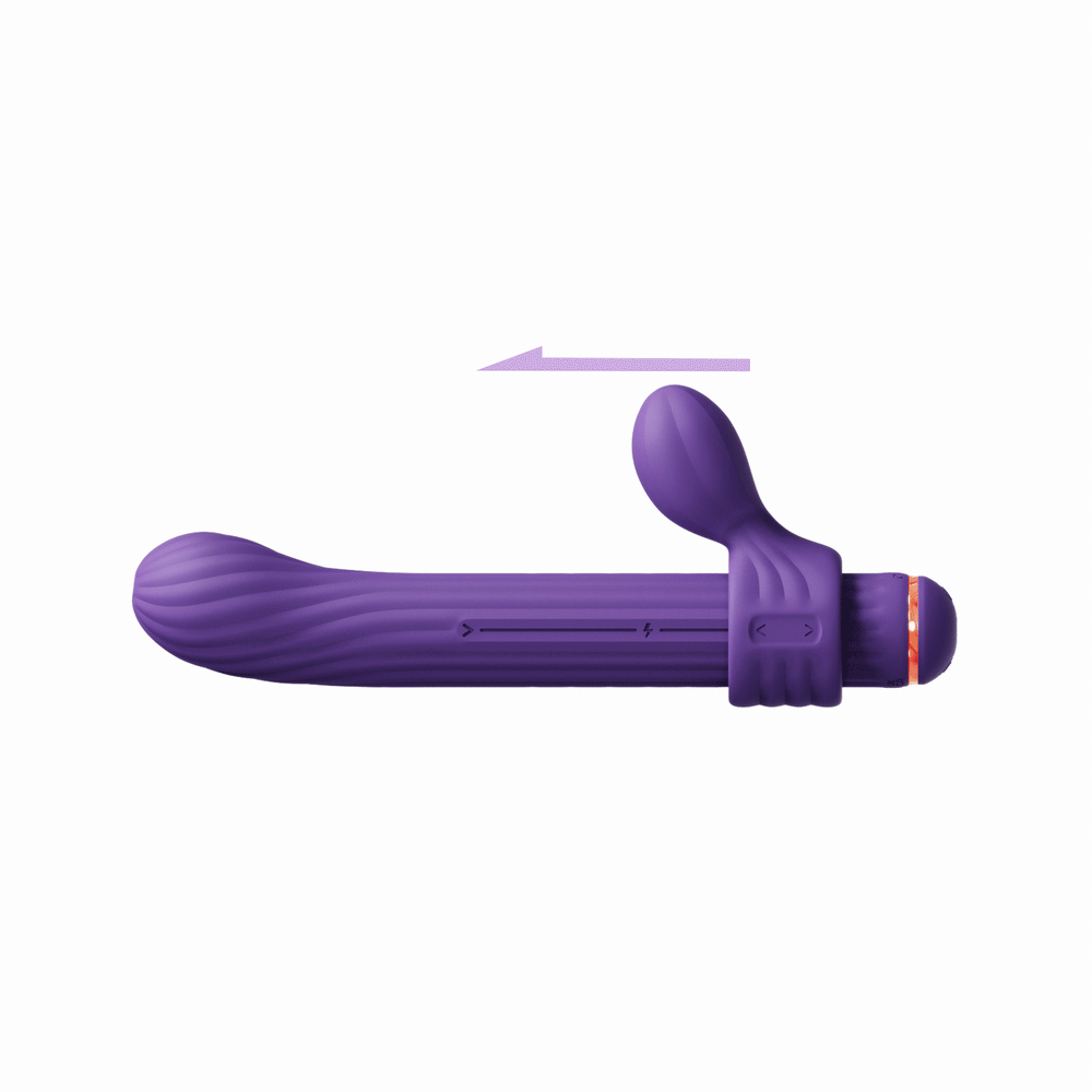 Purple vibrator with adjustable back and forth position