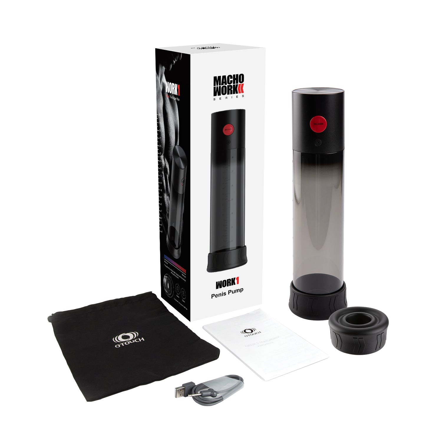 MACHO WORK 1 Automatic Penis Pump with Steeples Suction Adjustable Electric Pump