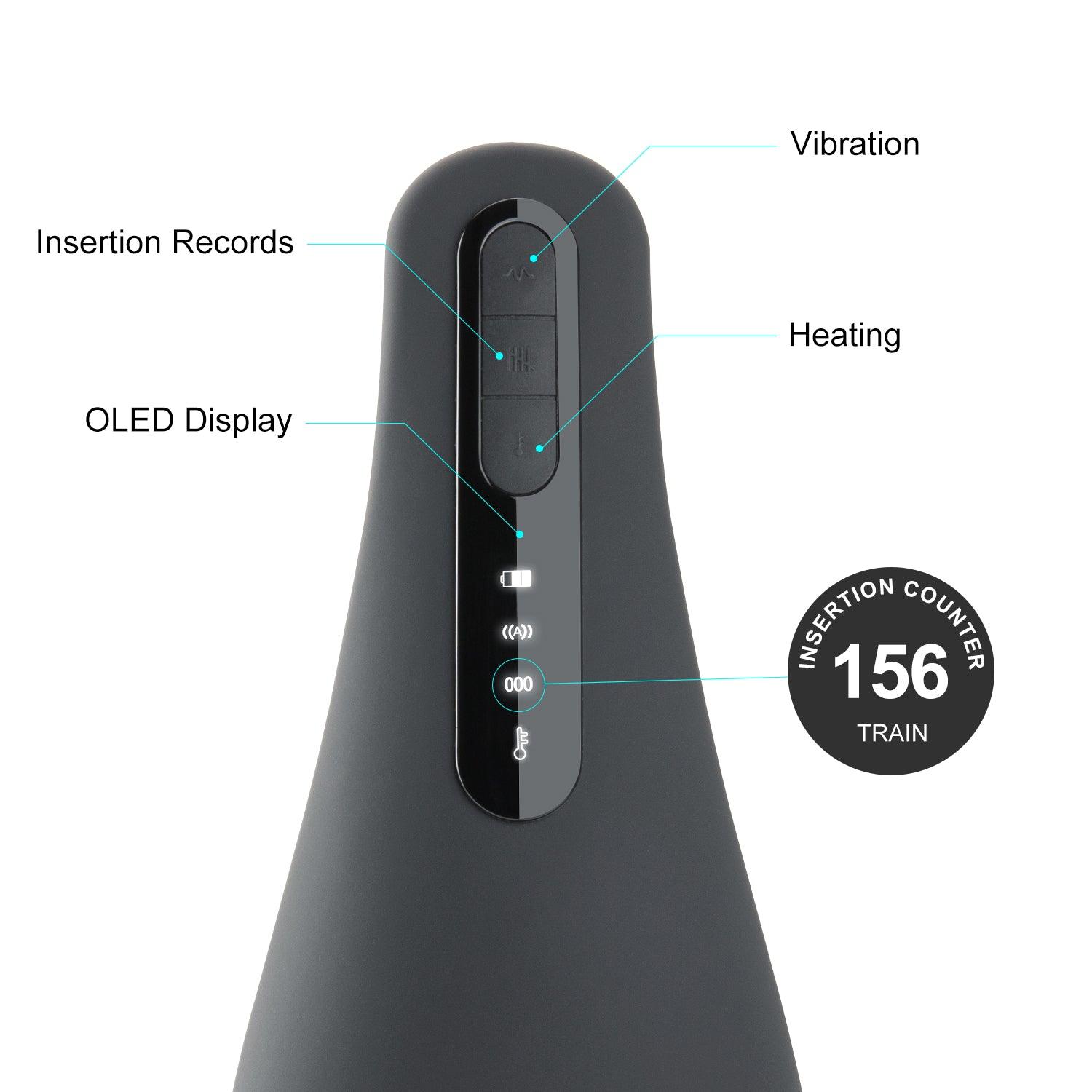 Otouch AIRTURN 1: Smart Masturbator with OLED Screen Data, Insertion Counter, and 7 Vibration Modes for Performance Tracking