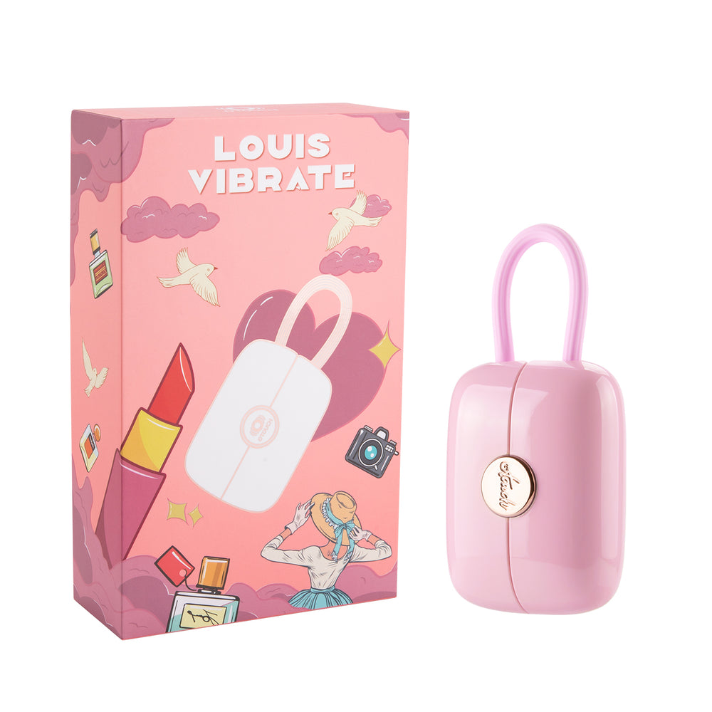 OTOUCH LOUIS Vibrate pink vibrator with illustrated retail gift box packaging featuring feminine artwork for women