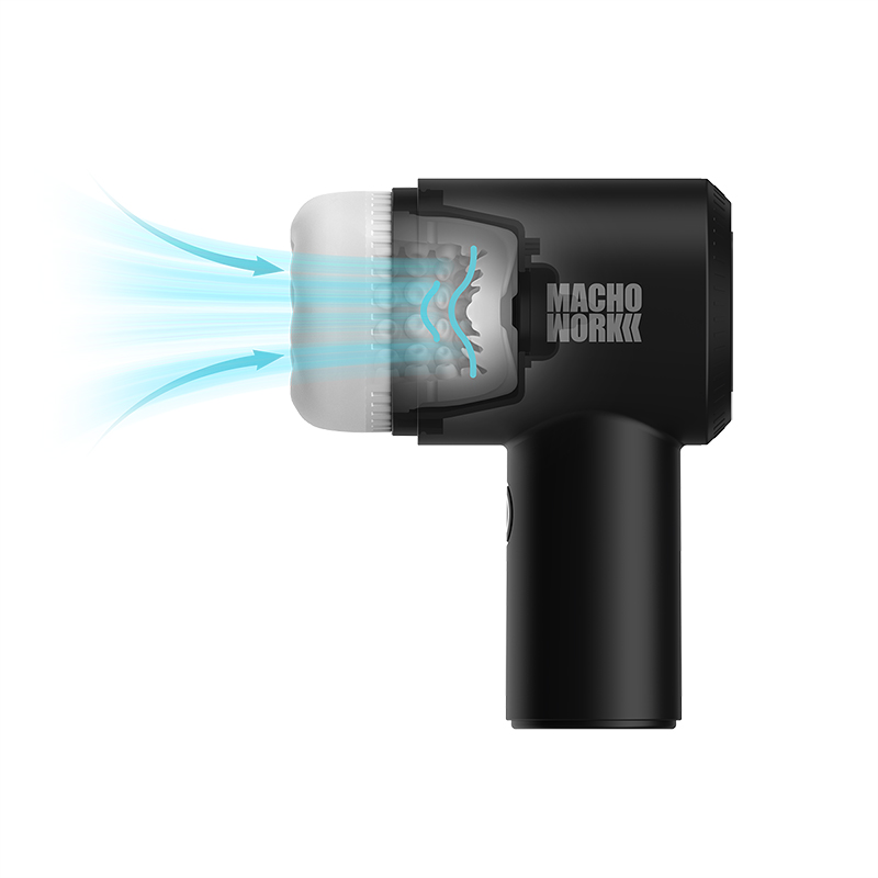 MACHO WORK 2 Glans Massager with Air Suction & Tapping 10 Vibration Modes