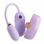 OTOUCH LOUIS lavender purple vibrator disassembled showing clitoral suction head G-spot vibrating egg and protective cover