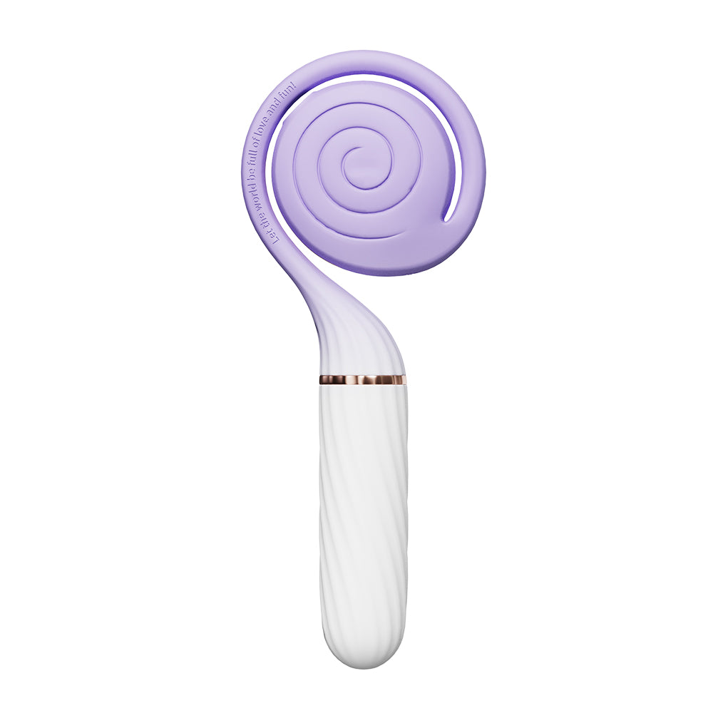 OTOUCH Lollipop lavender purple dual stimulation vibrator with spiral clitoral suction head and white ribbed pulsation stick for women