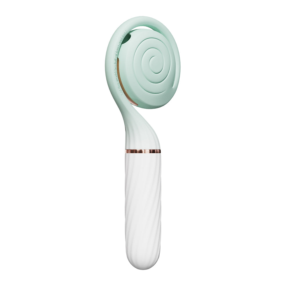 OTOUCH Lollipop mint green dual stimulation vibrator with spiral clitoral suction head and ribbed vaginal pulsation stick for women