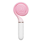 OTOUCH Lollipop pink dual stimulation vibrator showing spiral clitoral suction head and white ribbed vaginal pulsation massage stick with rose gold accent