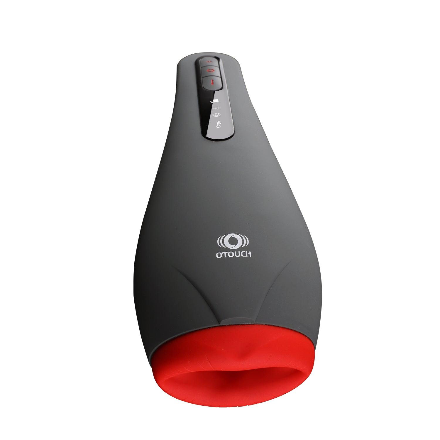 AIRTURN 2 Smart Heating Male Masturbator by OTOUCH - Red Entrance Close Front View