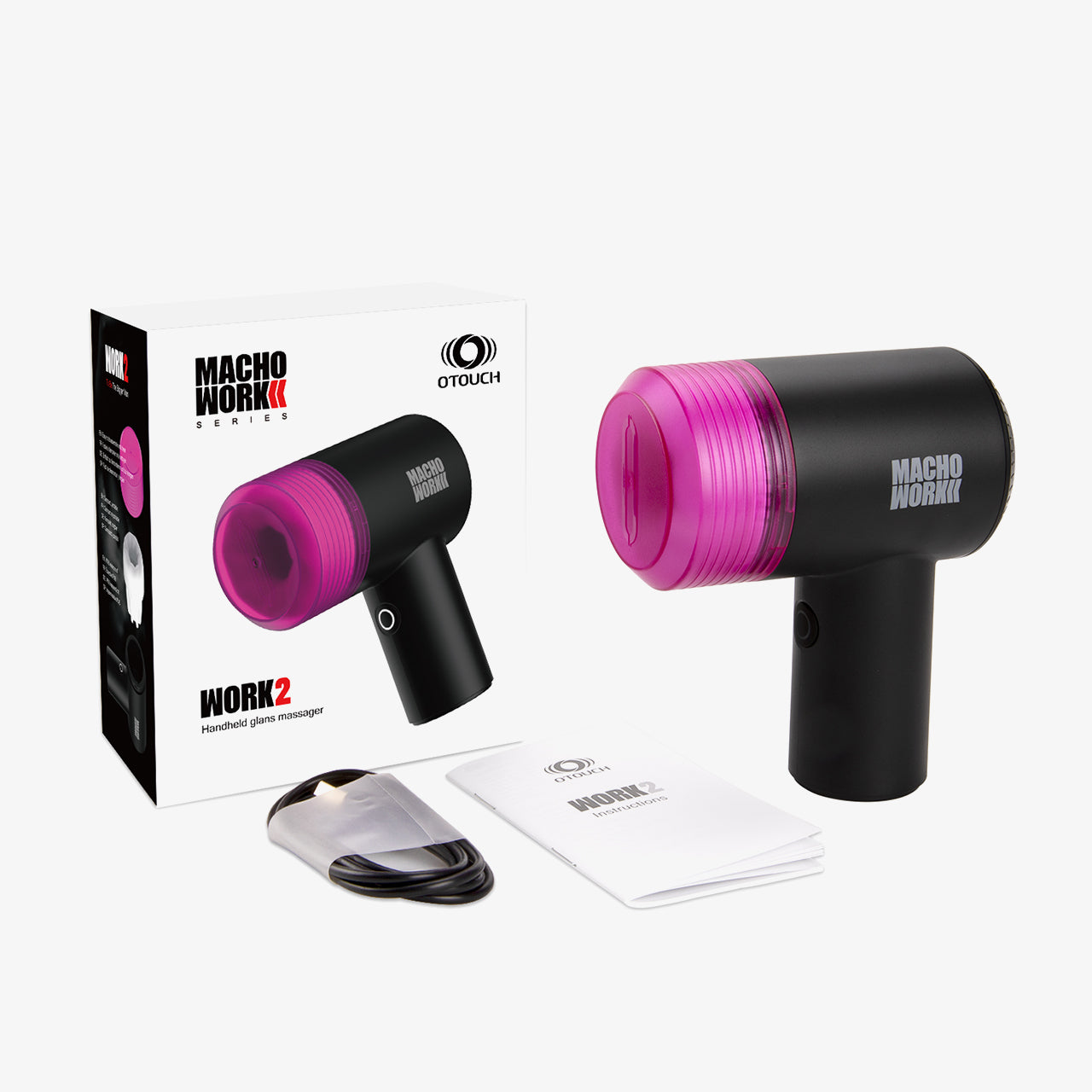 MACHO WORK 2 Glans Massager with Air Suction & Tapping 10 Vibration Modes