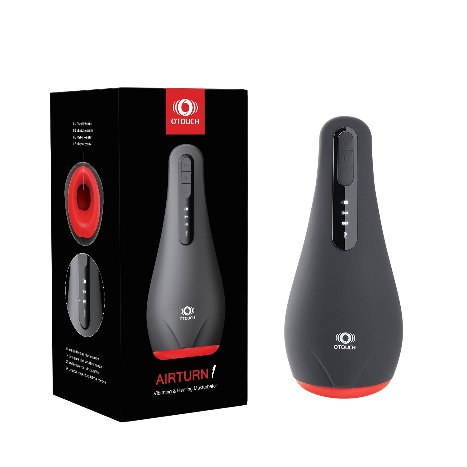 AIRTURN 1 Smart Masturbator 7 Vibration Modes OLED Display with Stroke Counter